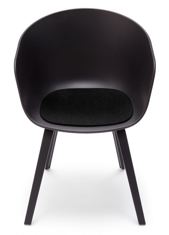 Schwarzer About A Chair AAC22 Stuhl mit schwarzer Filz Sitzauflage von Hey Sign. Einzelstück.